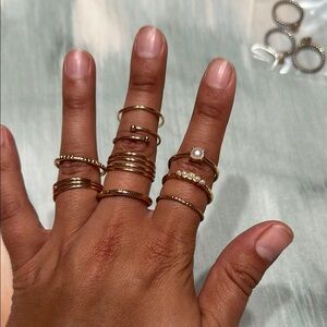 Gold-Tone Stackable Ring Set (9 Rings)